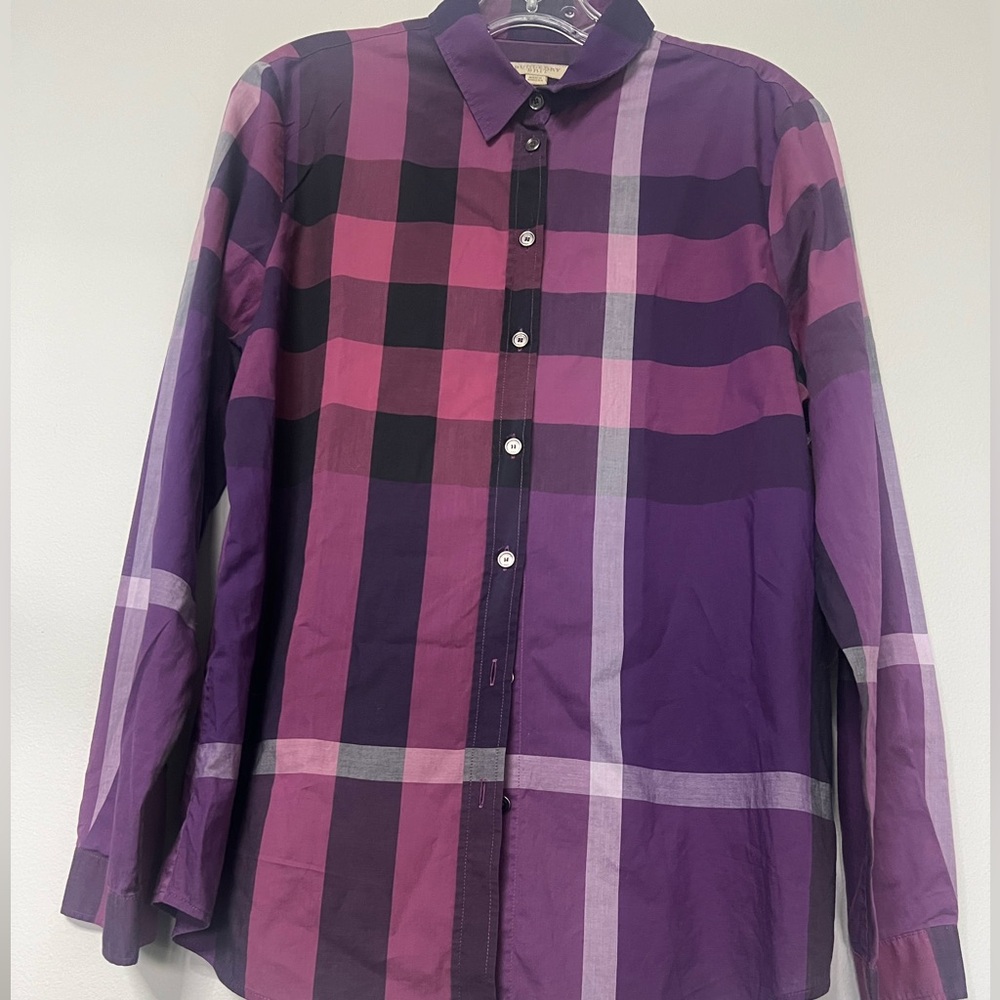 Burberry Purple and Pink Casual Button Down Shirt